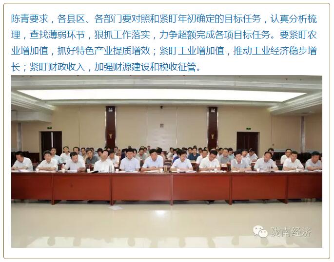 陳青在市政府全體會議上強調(diào)：緊盯一個目標抓好九大任務(wù)落實強化三項保障，確保全市經(jīng)濟社會持續(xù)快速發(fā)展