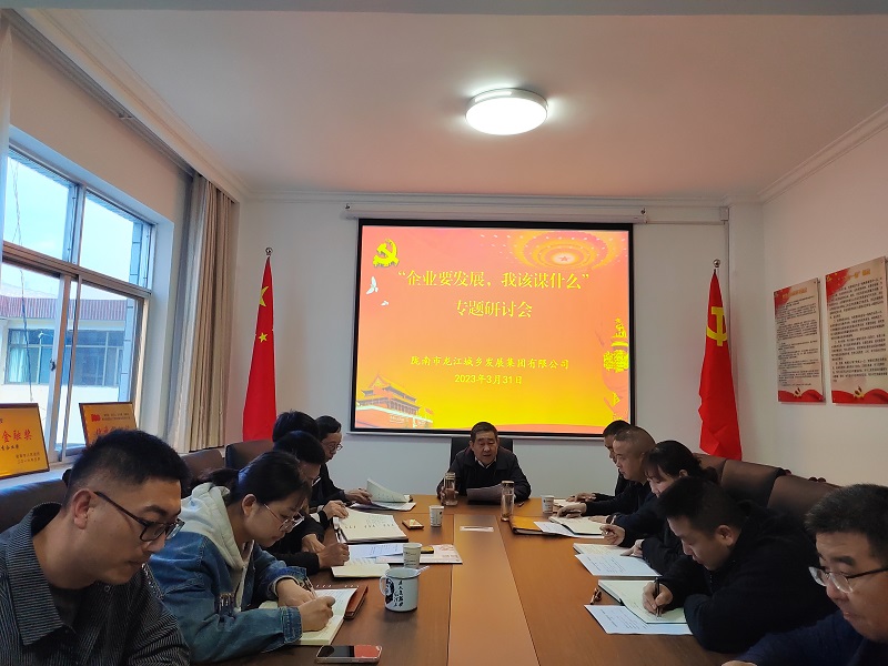 【“三抓三促”行動進(jìn)行時】市龍江城鄉(xiāng)集團(tuán)開展“隴南要發(fā)展，我該謀什么”——圍繞“加快集團(tuán)公司高質(zhì)量發(fā)展，我該謀什么”專題研討